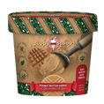 Load image into Gallery viewer, A scoop of peanut butter cookie ice cream in a bowl, garnished with crushed cookies and a chocolate drizzle.