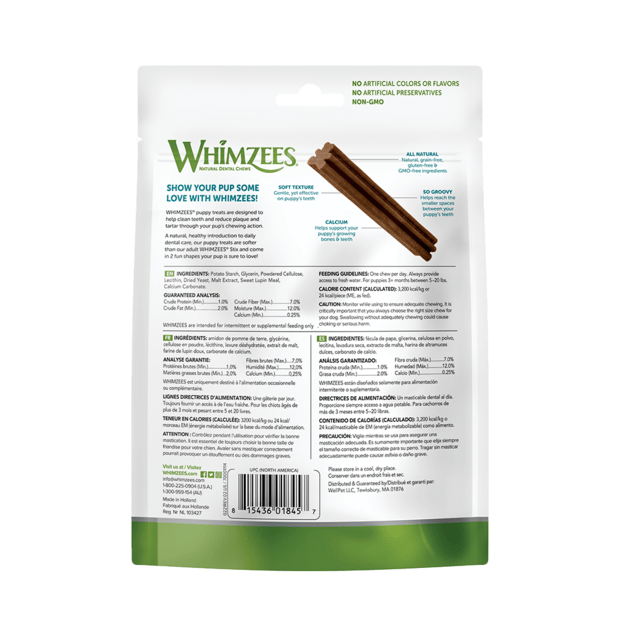 WHIMZEES® PUPPY ALL NATURAL DAILY DENTAL TREAT FOR DOGS