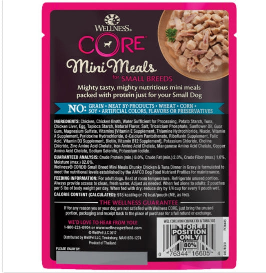 Wellness Core Mini Meals Chunky Chicken & Tuna Pouch 3oz
