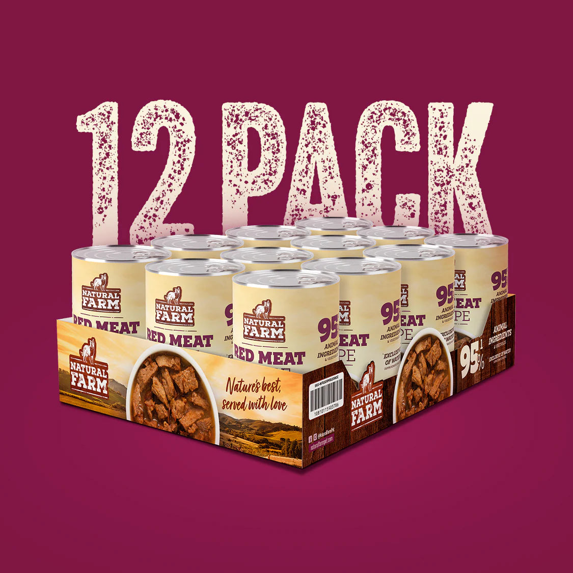 Natural Farm Red Meat Recipe Wet Food, 12.8 oz – Case of 12