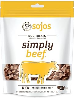 Sojos Simply Beef Freeze-Dried Dog Treats, 4-oz bag