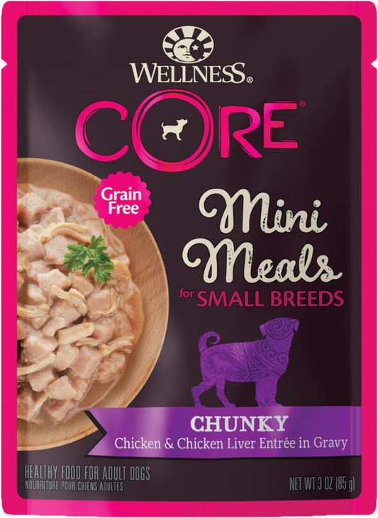 Wellness Core Mini Meals Chunky Chicken & Chicken Liver Pouch 3oz