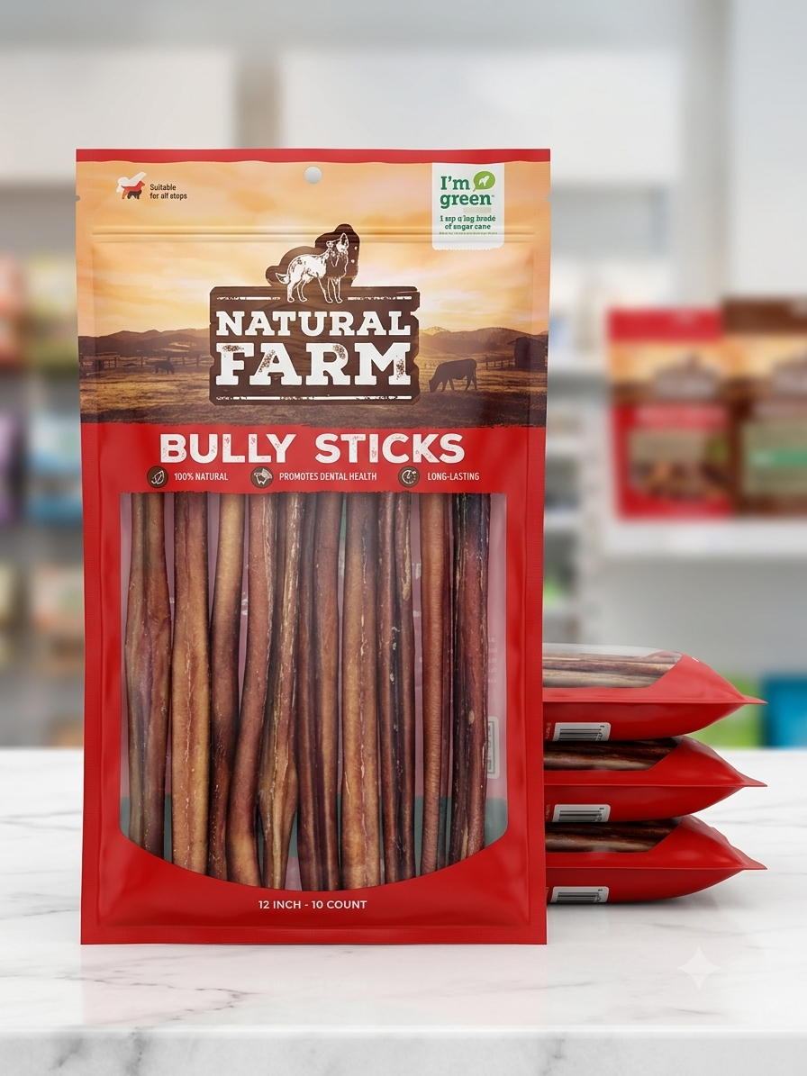 Natural Farm Bully Sticks, 12 Inch – 10 Count
