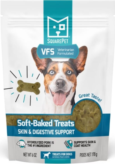 SquarePet VFS Canine Hydrolyzed Skin & Digestive Support Dog Treats, 6-oz bag