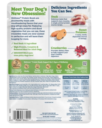 Wellness Protein Bowls Wet Dog Food – Duck, Sweet Potato & Cranberries