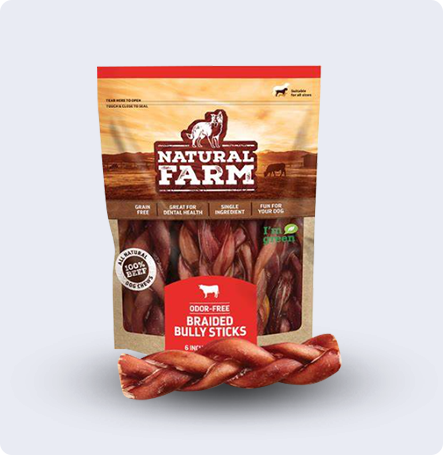 Braided Bully Sticks 6" 3ct