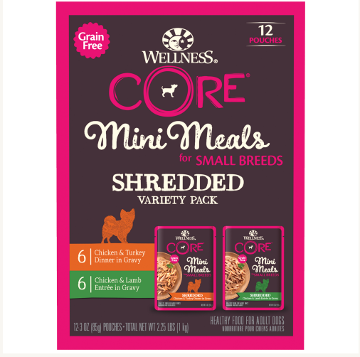 Wellness Core Mini Meals Shredded Chicken & Turkey Pouch 3oz