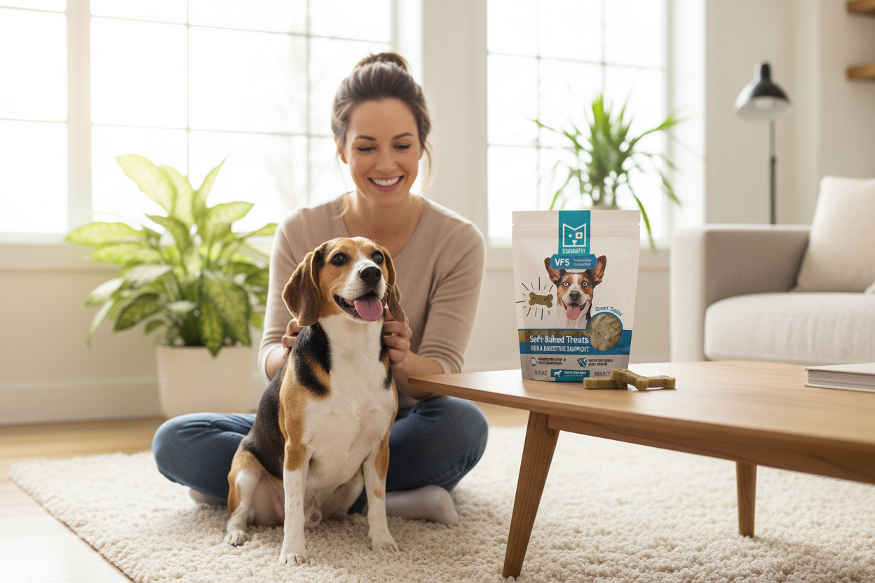SquarePet VFS Skin & Digestive Support Treats lifestyle image