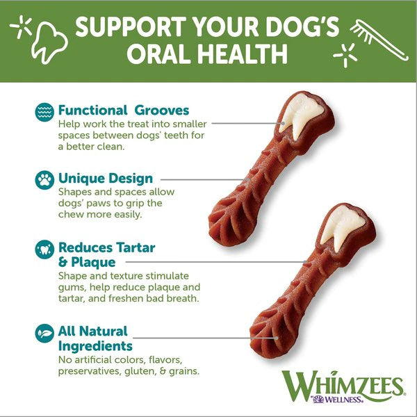 WHIMZEES by Wellness Brushzees Dental Chew Treats Medium 7count